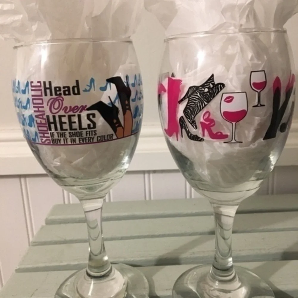 Shoe Lover’s Wine Glasses Set of Two NWT